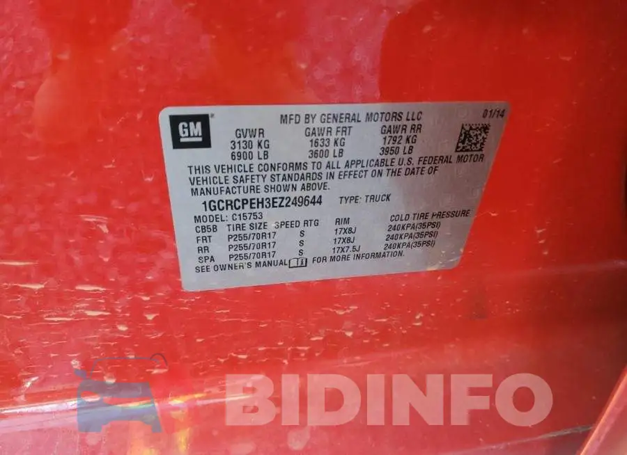 1GCRCPEH3EZ249644 Photo# 12