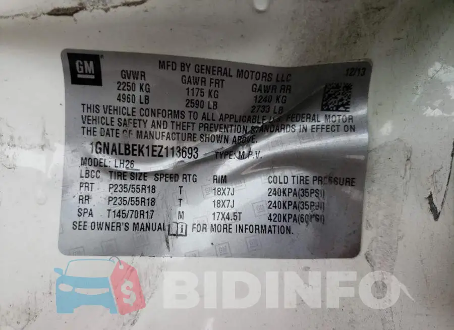 1GNALBEK1EZ113693 Photo# 13