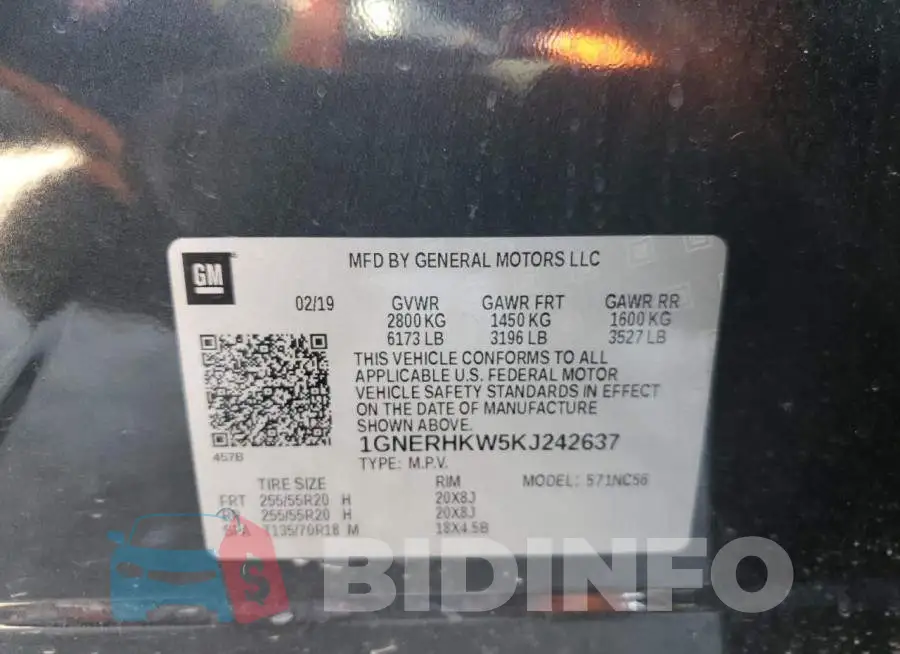 1GNERHKW5KJ242637 Photo# 14