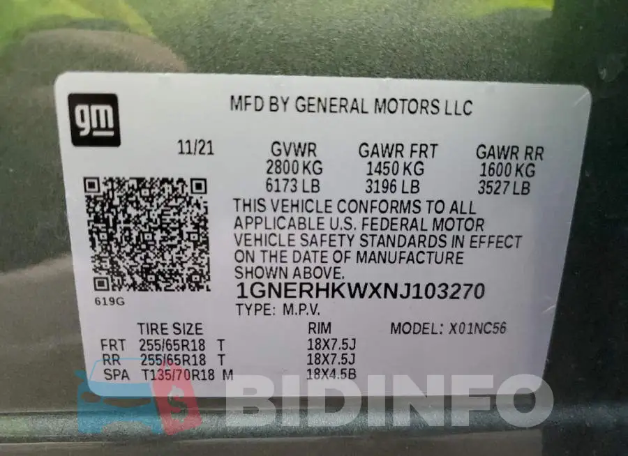 1GNERHKWXNJ103270 Photo# 13