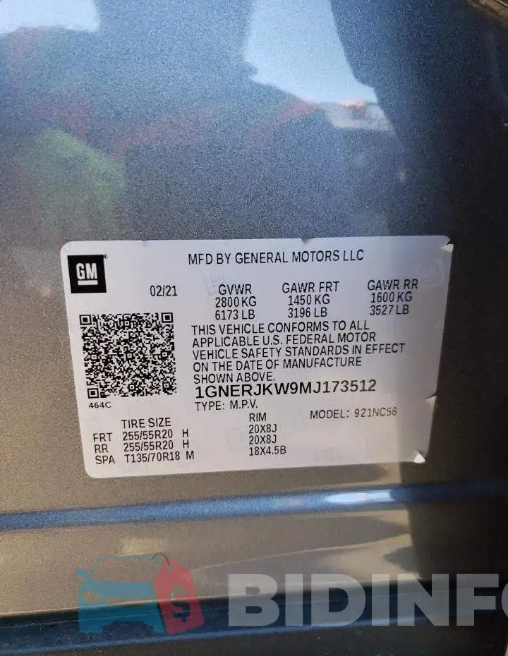 1GNERJKW9MJ173512 Photo# 13