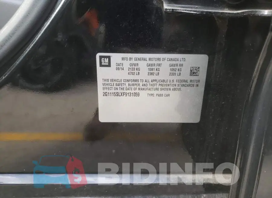 2G1115SLXF9131059 Photo# 13