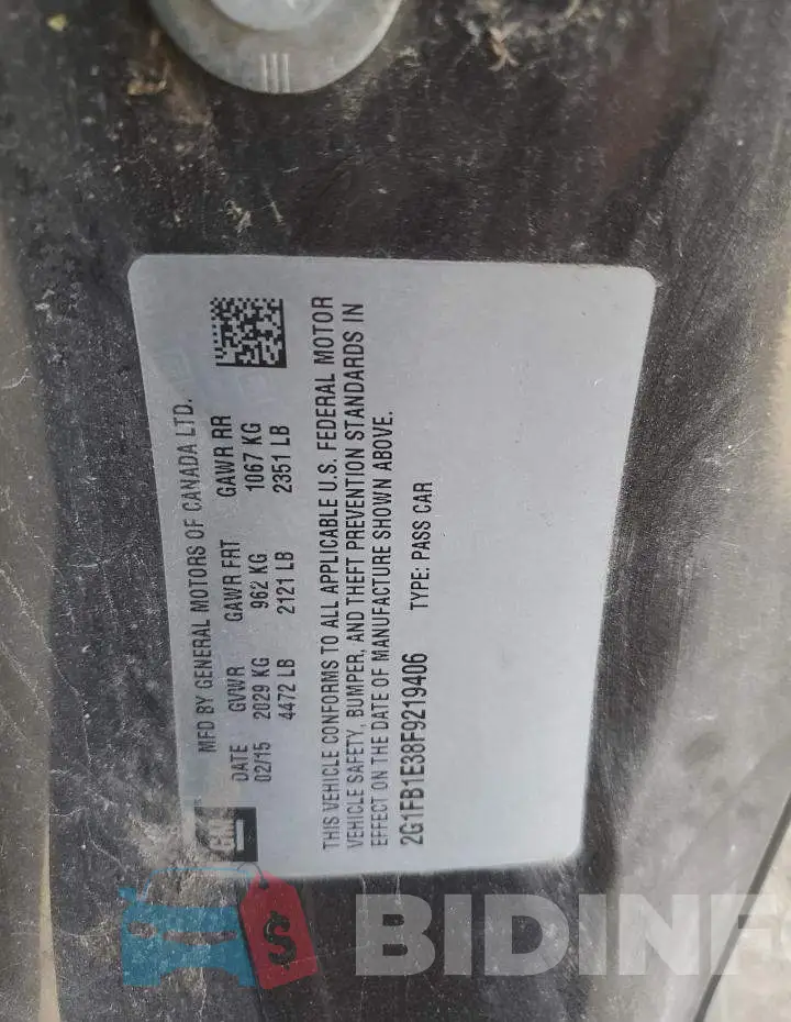 2G1FB1E38F9219406 Photo# 12