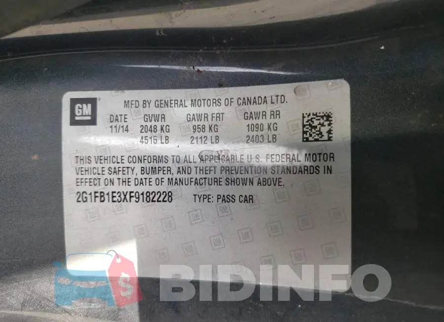 2G1FB1E3XF9182228 Photo# 12