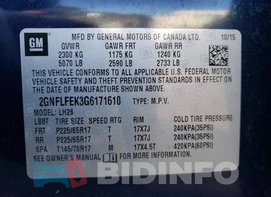 2GNFLFEK3G6171610 Photo# 12