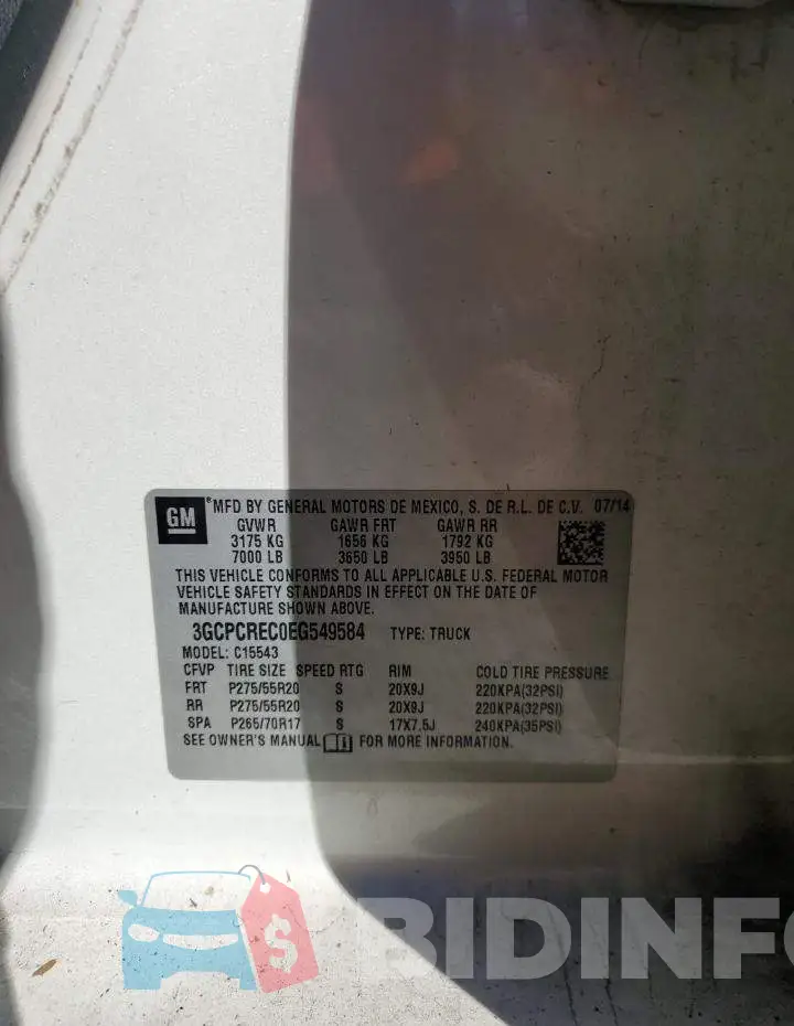 3GCPCREC0EG549584 Photo# 12