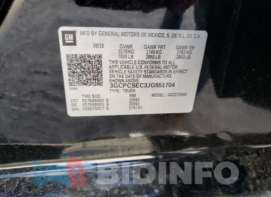 3GCPCSEC3JG551704 Photo# 12