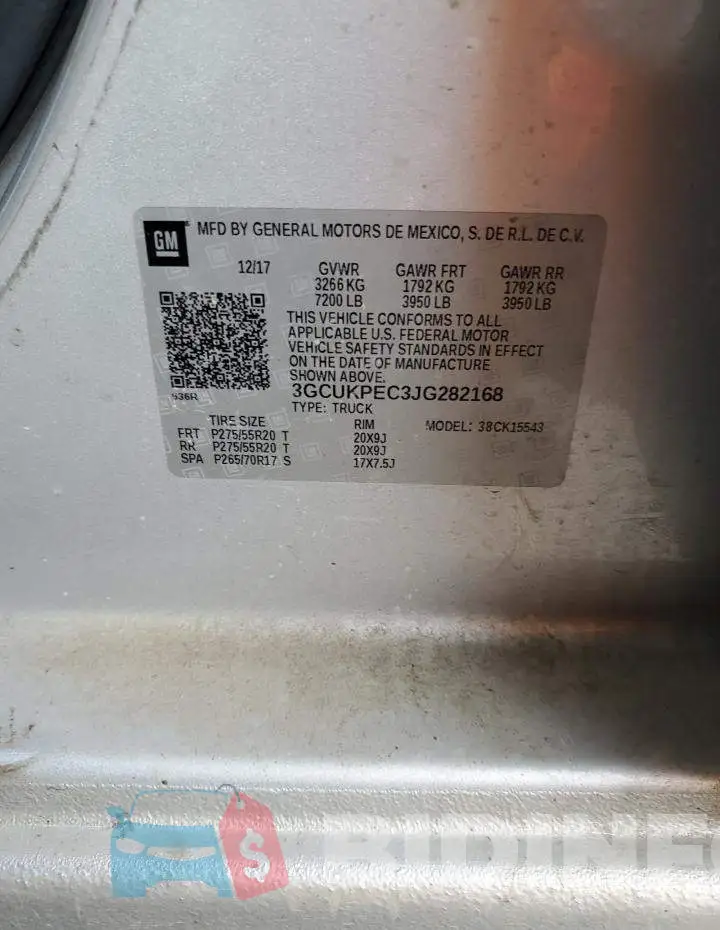 3GCUKPEC3JG282168 Photo# 12