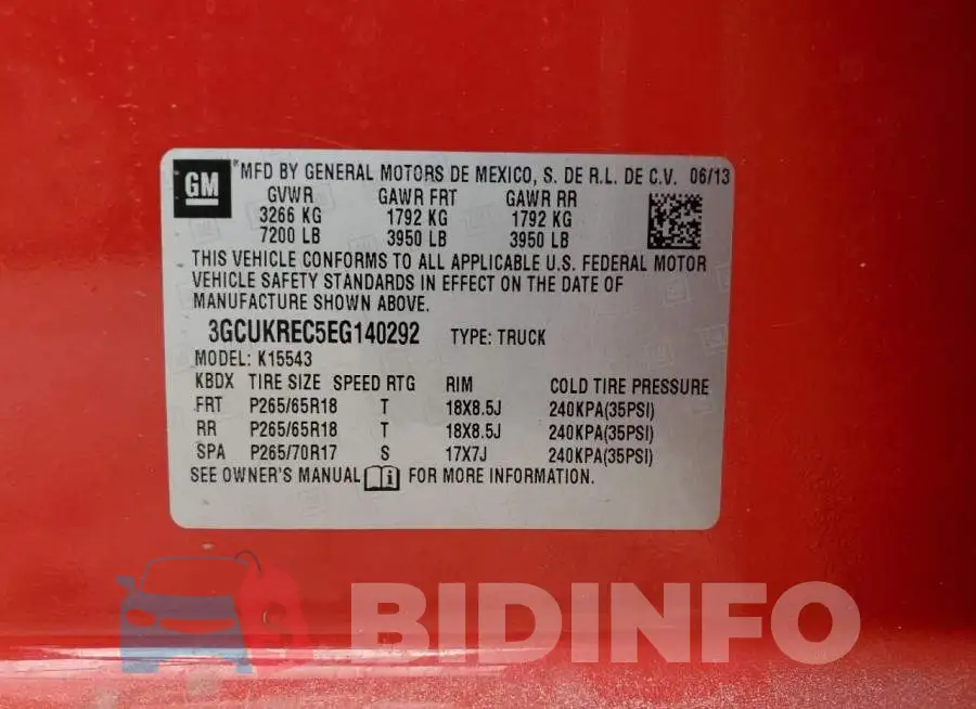 3GCUKREC5EG140292 Photo# 13
