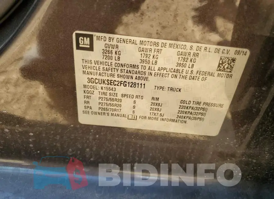 3GCUKSEC2FG128111 Photo# 12