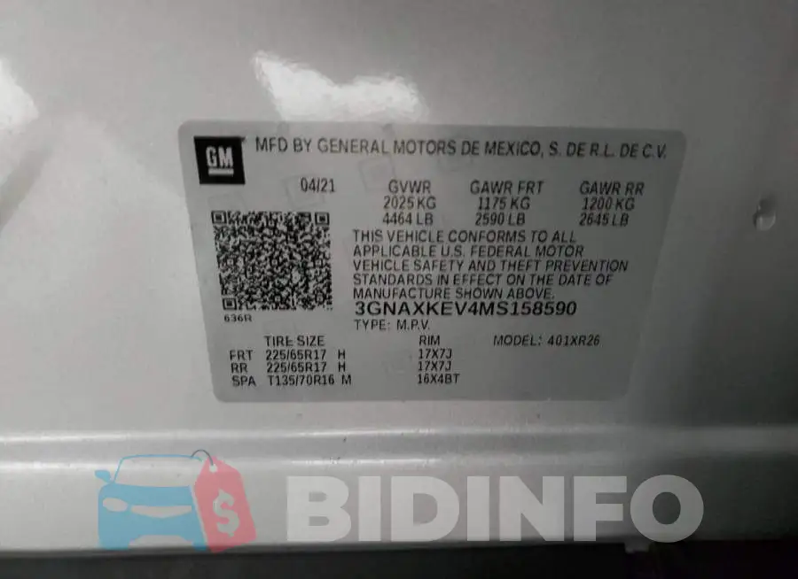 3GNAXKEV4MS158590 Photo# 13
