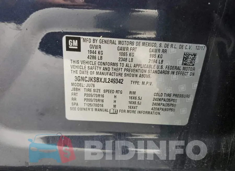 3GNCJKSBXJL249342 Photo# 13