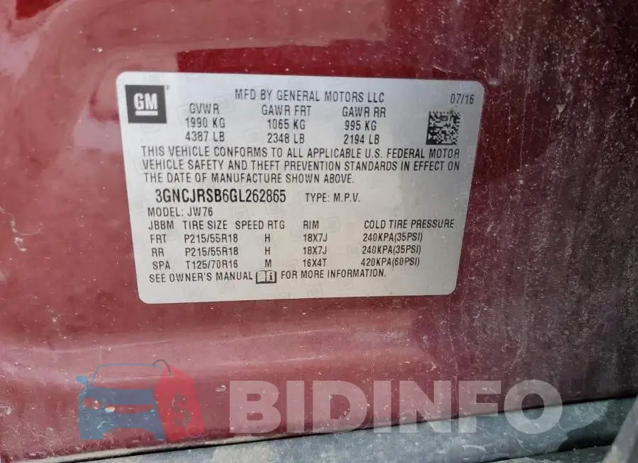 3GNCJRSB6GL262865 Photo# 14