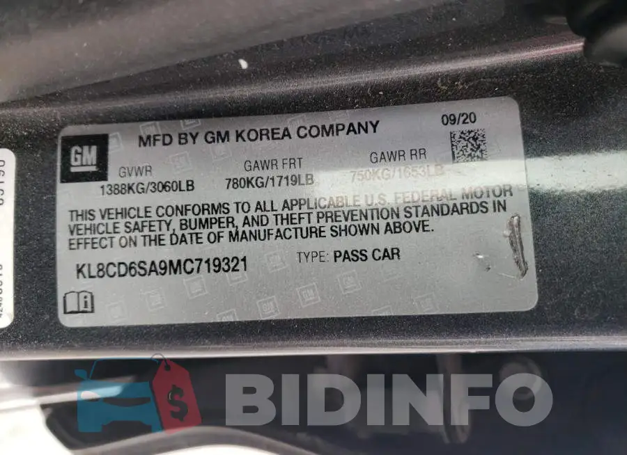 KL8CD6SA9MC719321 Photo# 12
