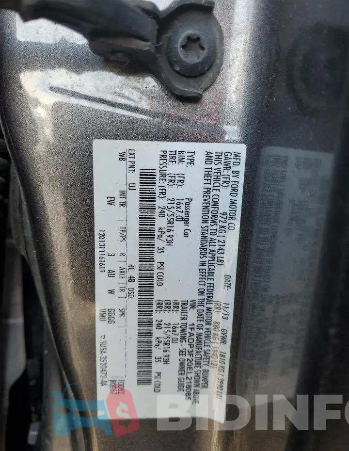 1FADP3F20EL218085 Photo# 12