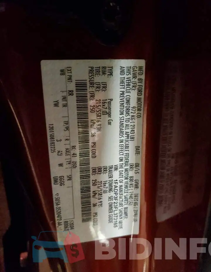 1FADP3F23FL373165 Photo# 12