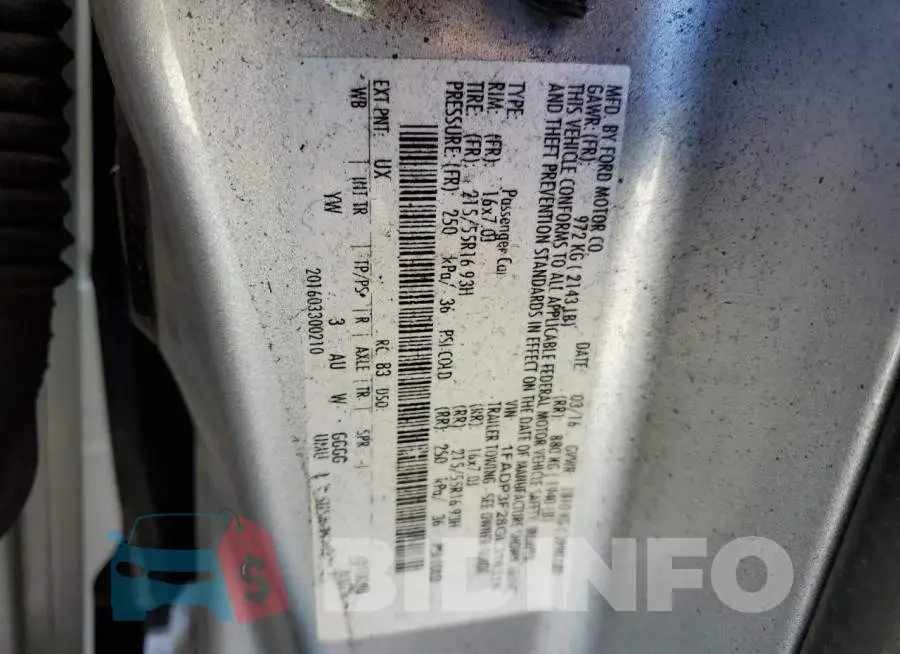 1FADP3F28GL316316 Photo# 12