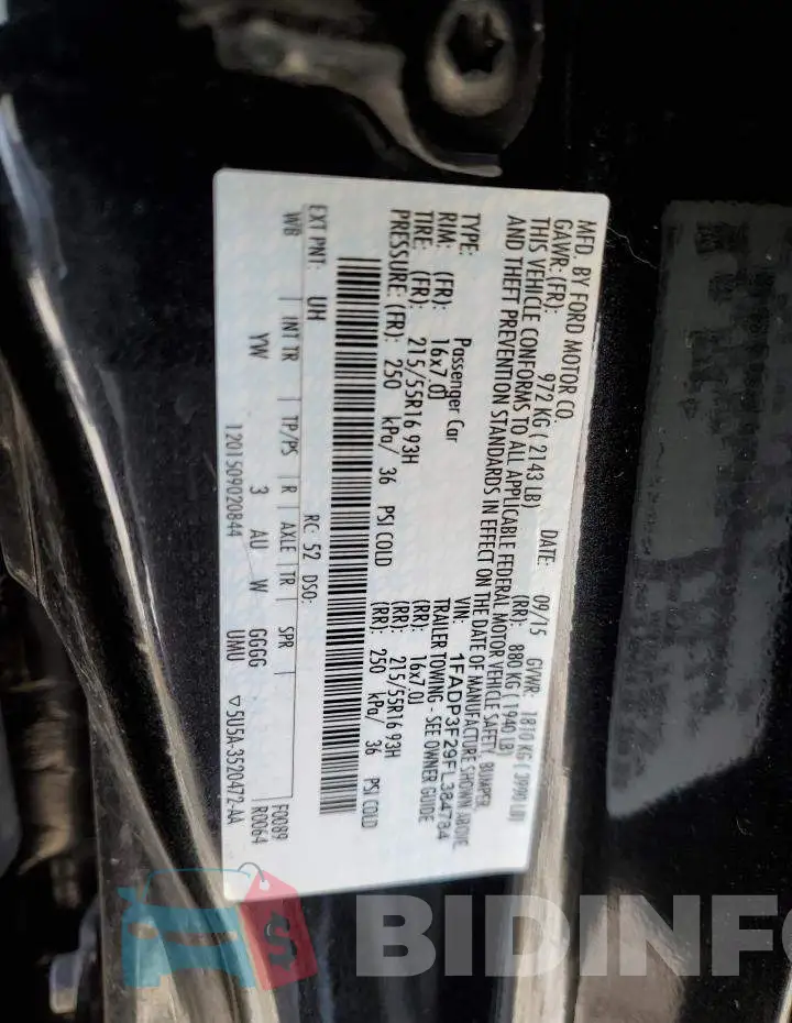 1FADP3F29FL384784 Photo# 12