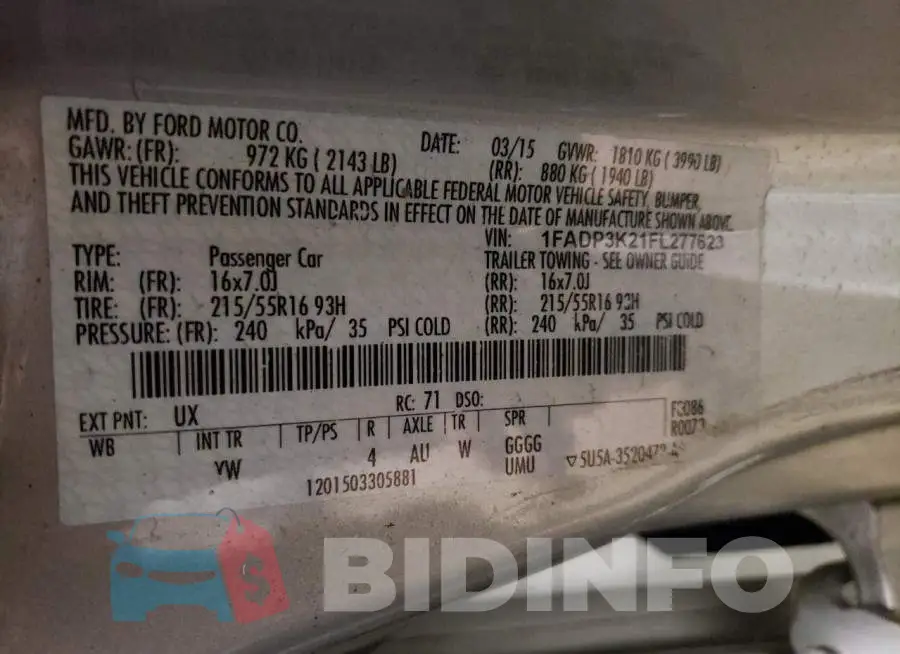 1FADP3K21FL277623 Photo# 12