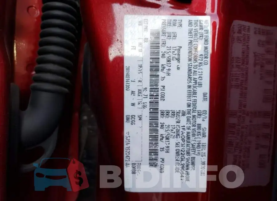 1FADP3N22GL290541 Photo# 12