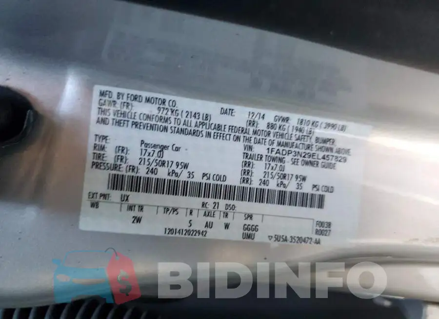 1FADP3N29EL457829 Photo# 13