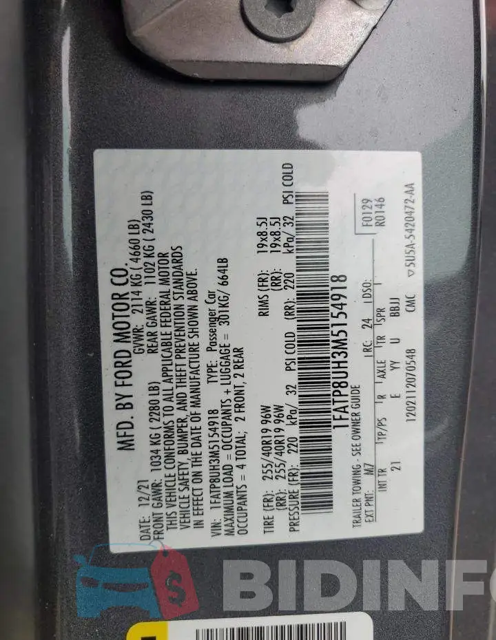1FATP8UH3M5154918 Photo# 13