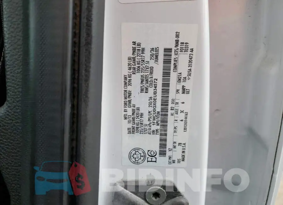 1FMCU0GX0EUB34572 Photo# 13