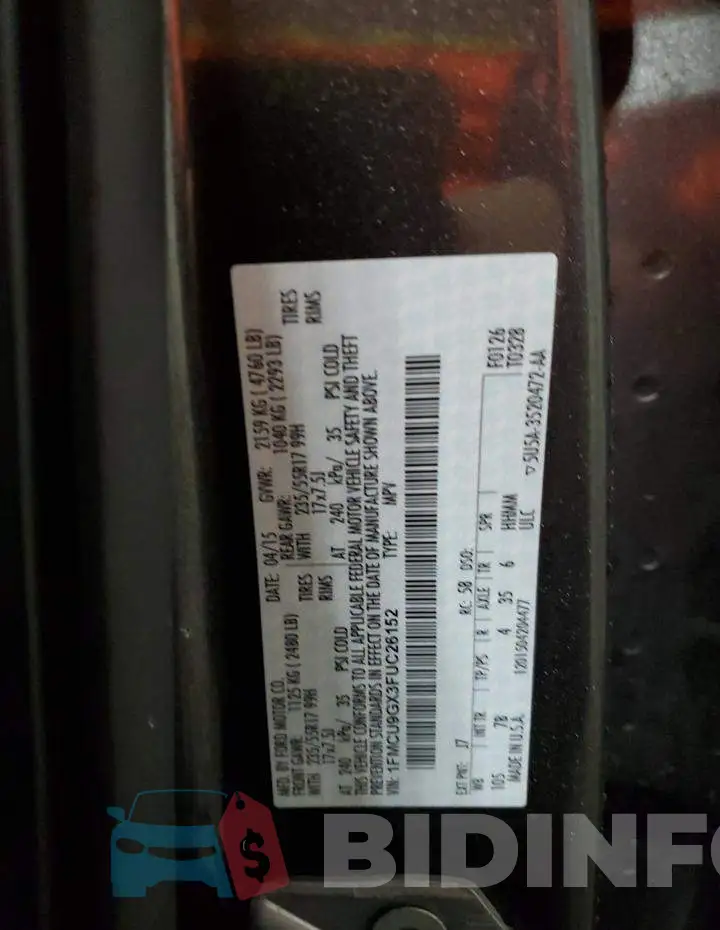 1FMCU9GX3FUC26152 Photo# 12