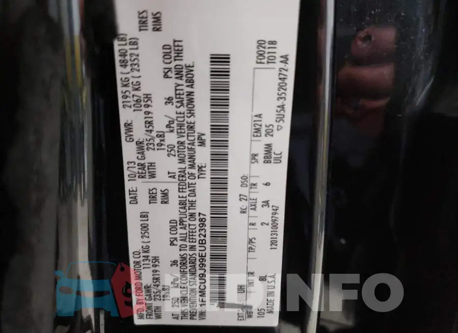 1FMCU9J99EUB23987 Photo# 12