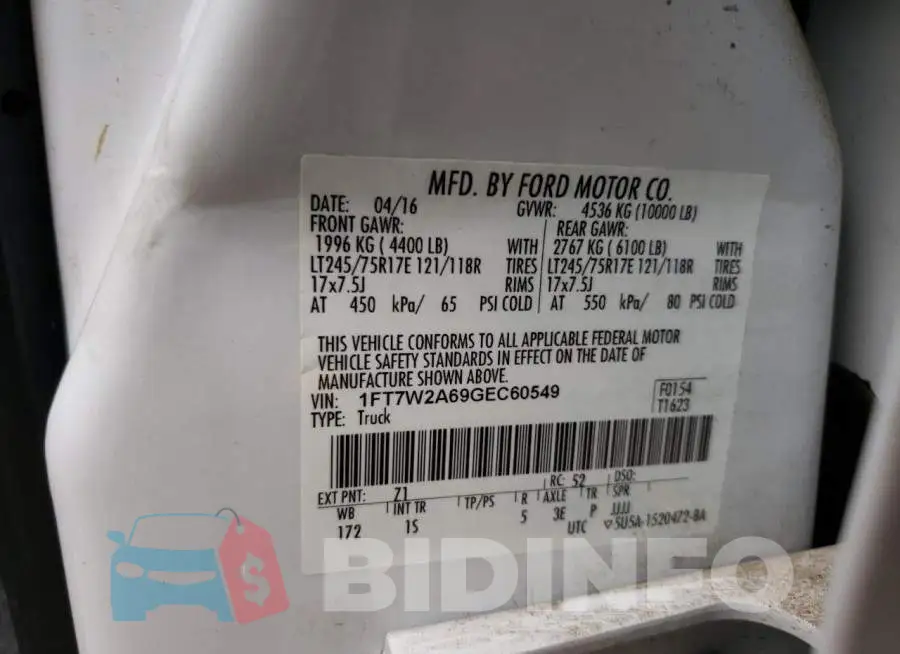 1FT7W2A69GEC60549 Photo# 13