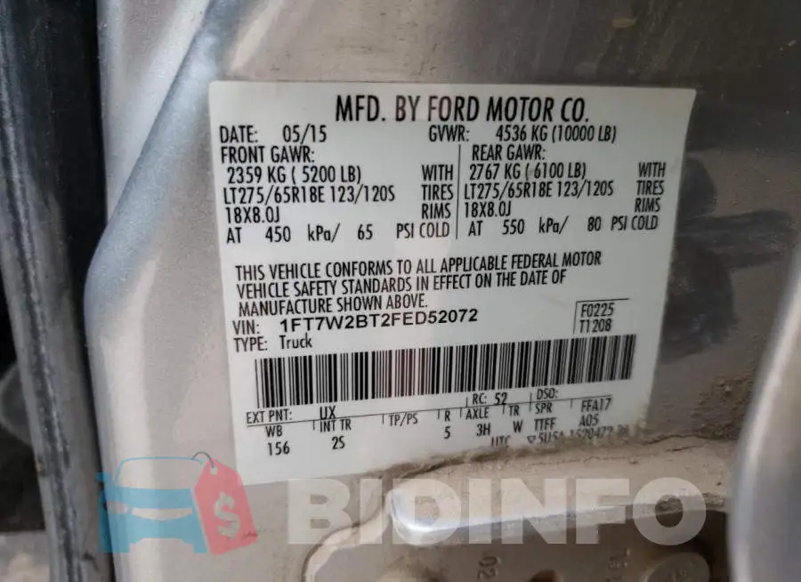 1FT7W2BT2FED52072 Photo# 13