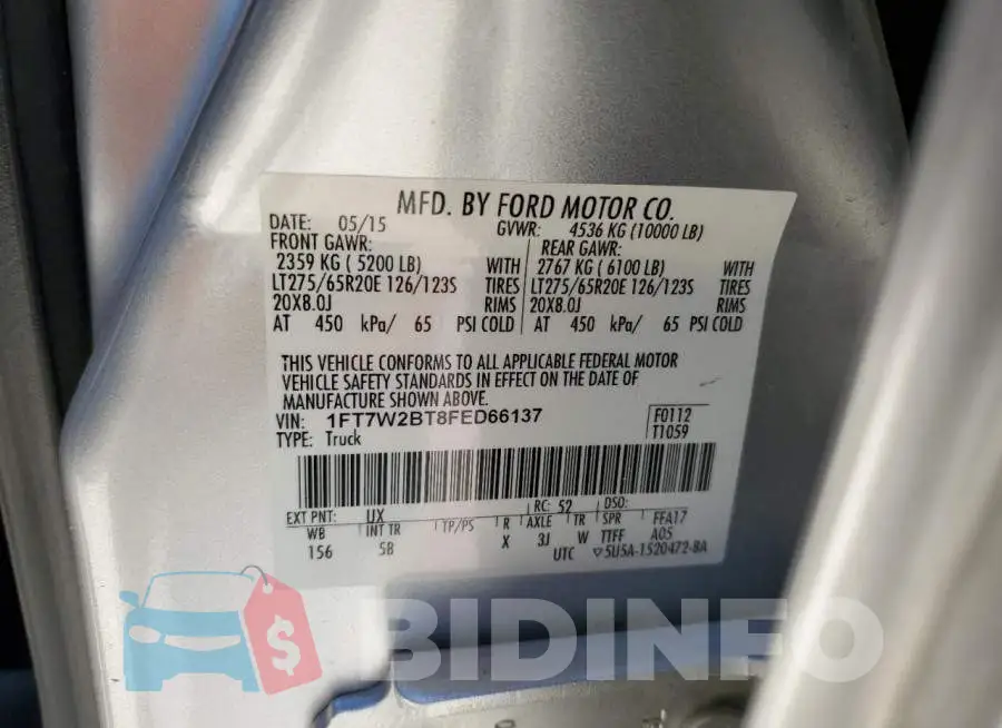 1FT7W2BT8FED66137 Photo# 13