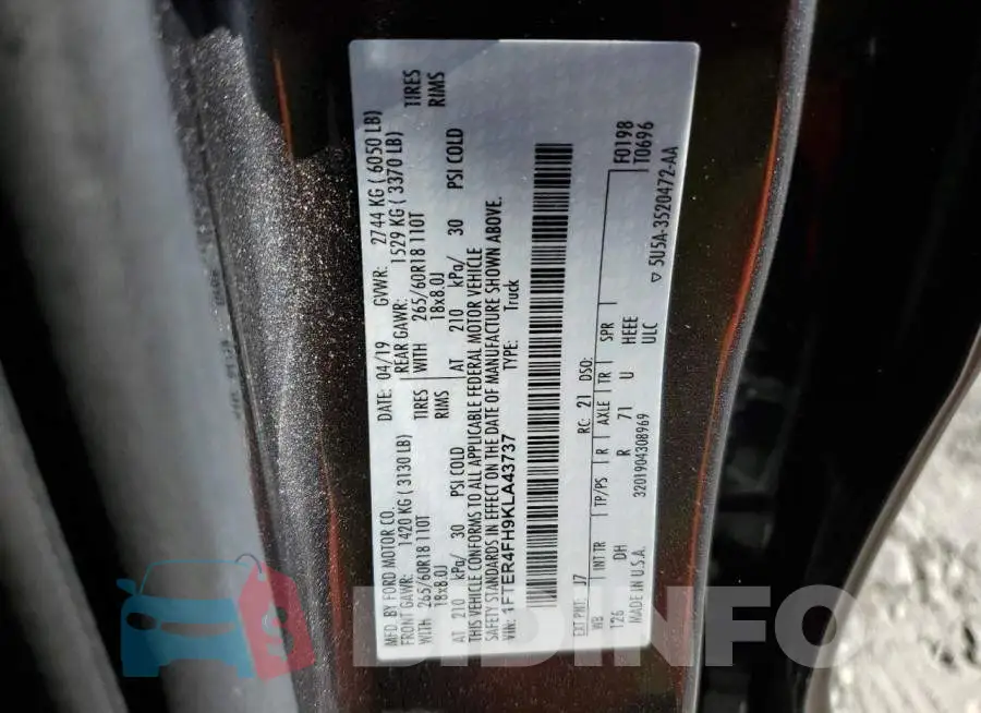 1FTER4FH9KLA43737 Photo# 12
