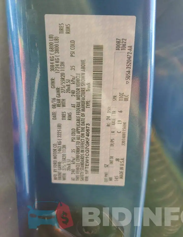 1FTEW1CG7GKF40673 Photo# 13