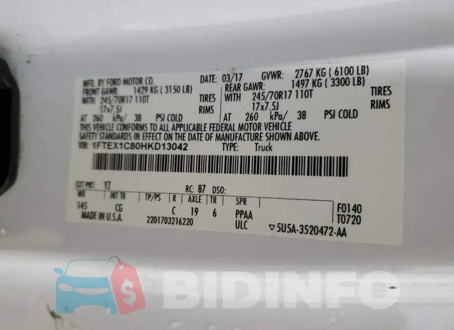 1FTEX1C80HKD13042 Photo# 12