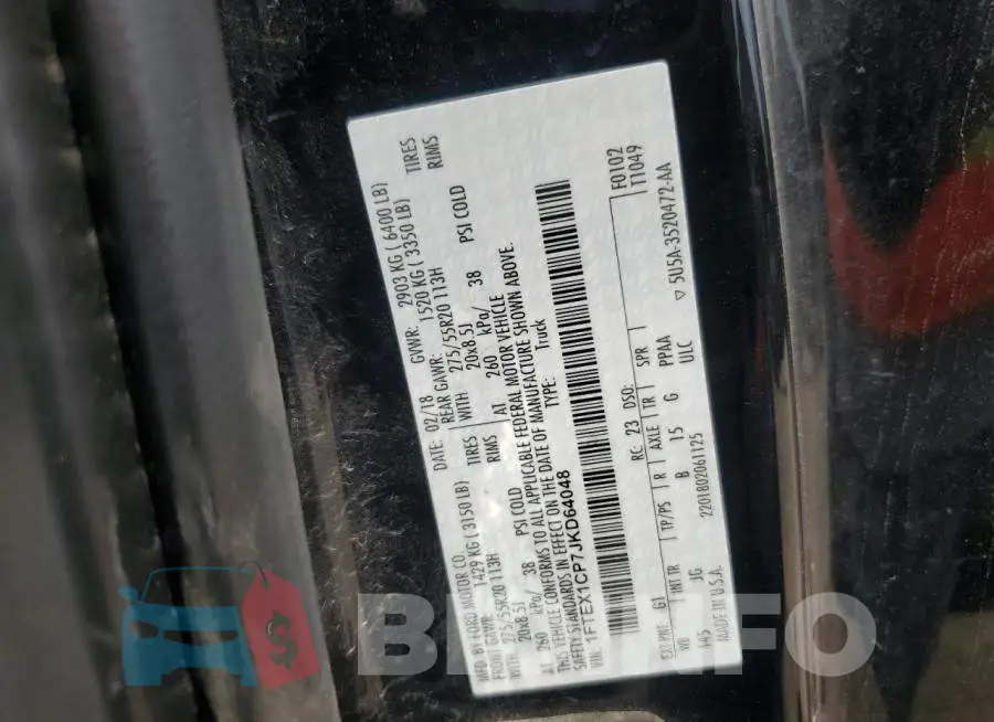 1FTEX1CP7JKD64048 Photo# 12