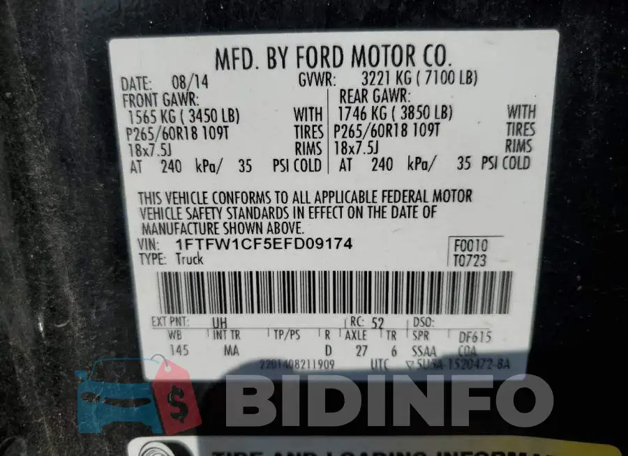 1FTFW1CF5EFD09174 Photo# 12