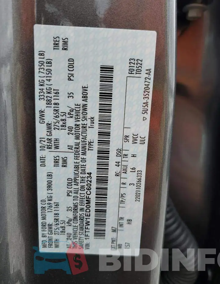 1FTFW1ED0MFC60234 Photo# 12
