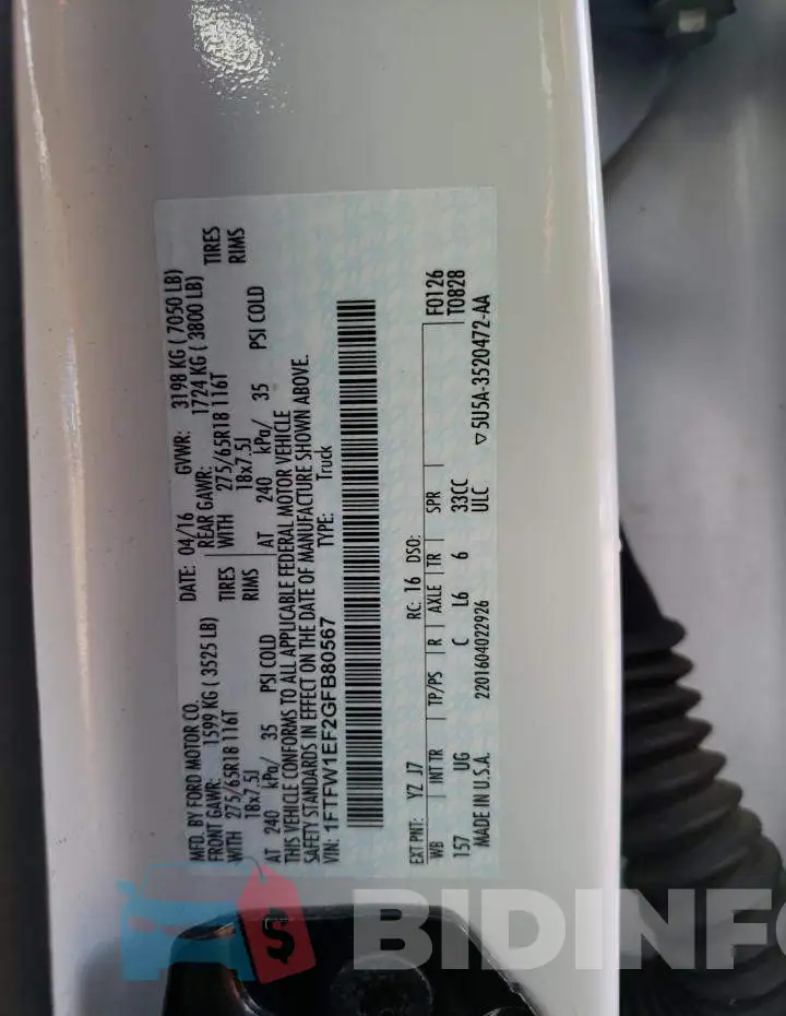 1FTFW1EF2GFB80567 Photo# 13