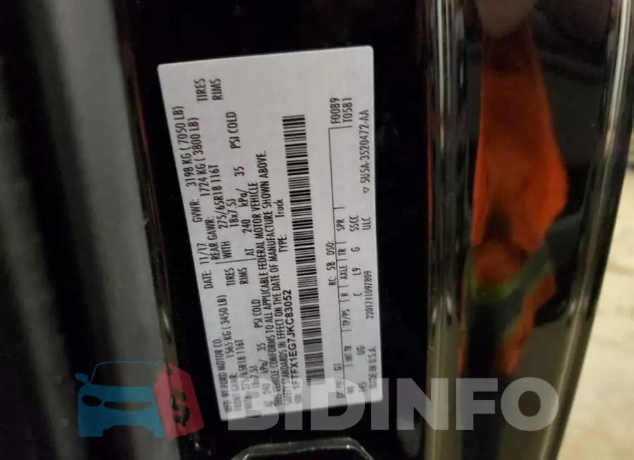 1FTFX1EG7JKC83052 Photo# 13