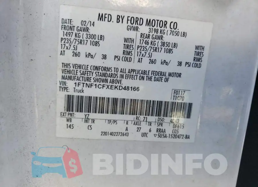 1FTNF1CFXEKD48166 Photo# 12
