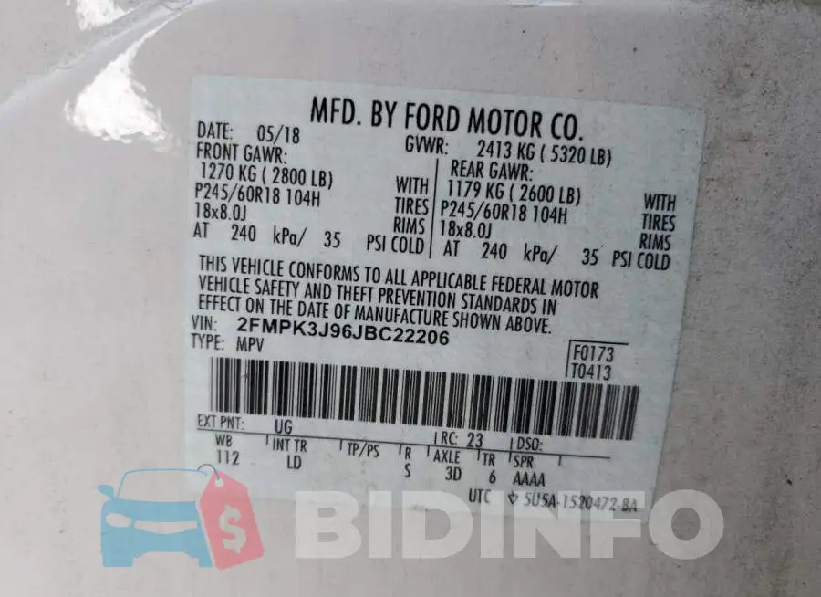 2FMPK3J96JBC22206 Photo# 13