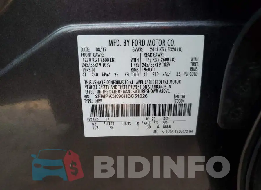 2FMPK3K98HBC51926 Photo# 13