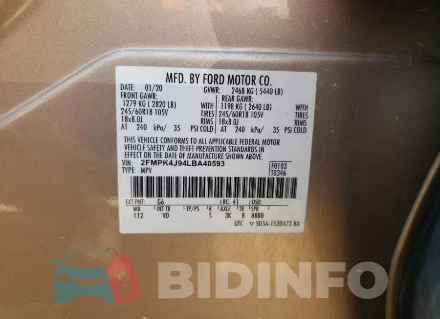 2FMPK4J94LBA40593 Photo# 13