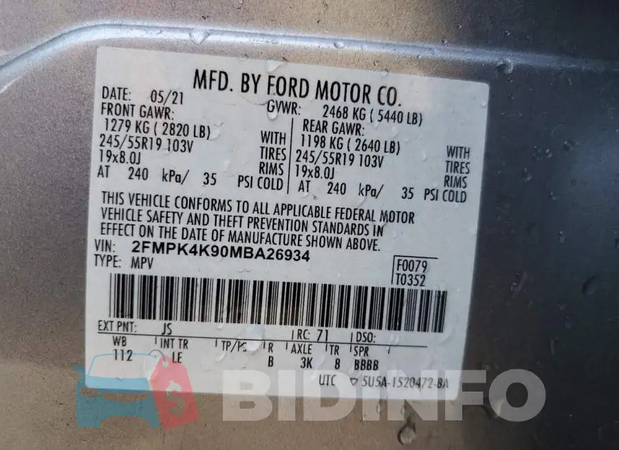 2FMPK4K90MBA26934 Photo# 13