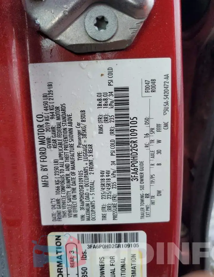 3FA6P0HD2GR109105 Photo# 12