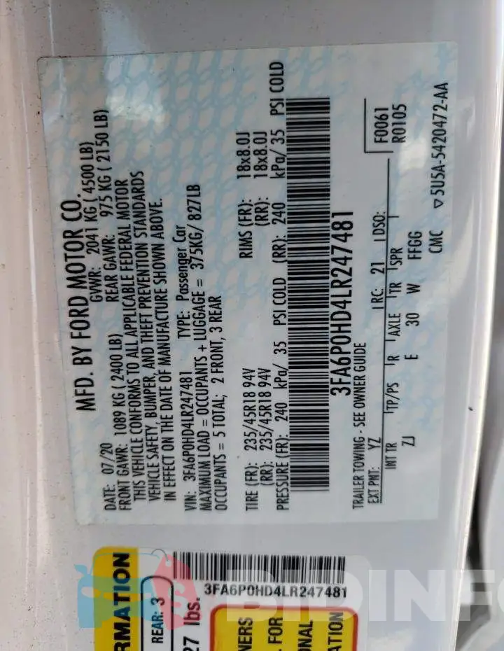 3FA6P0HD4LR247481 Photo# 12
