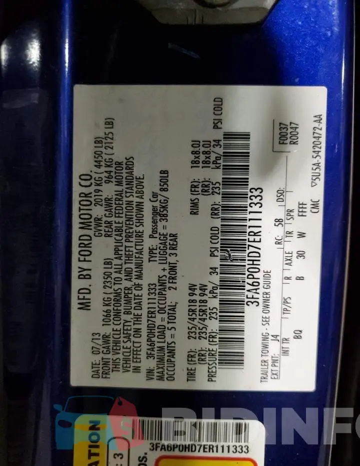 3FA6P0HD7ER111333 Photo# 12