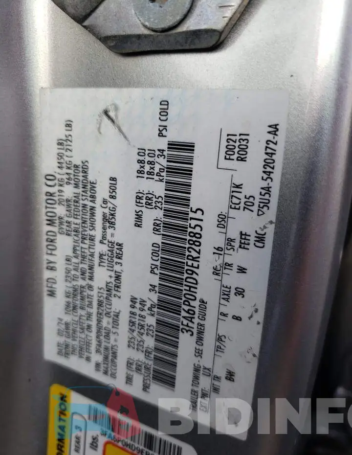 3FA6P0HD9ER288515 Photo# 12