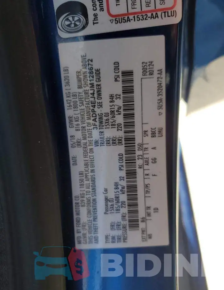 3FADP4EJ4JM128672 Photo# 12